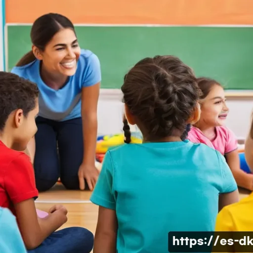 정서 인식 향상을 위한 초등학생 프로그램 - A colorful classroom scene in a Spanish primary school where young children, around 7-9 years old, a...
